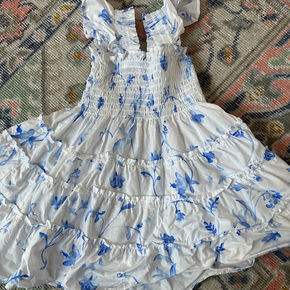 Hill House Tiny Nap Dress Blue Botanical 2Y